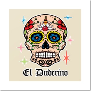 El Duderino Sugar Skull Posters and Art